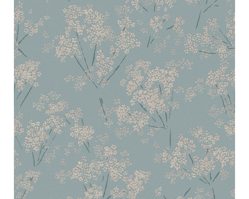 A.S. CRÉATION Vliesbehang 39548-5 bloemen natuur turquoise Behang met bloemmotief