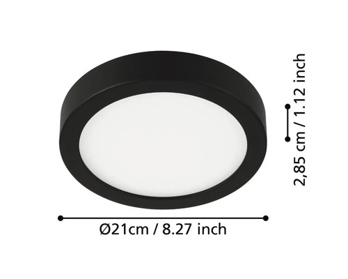 Ronde plafondlamp met een diameter van 21 centimeter