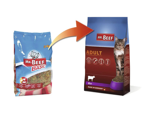 MR BEEF Kattenvoer Basic Adult rund 4 kg
