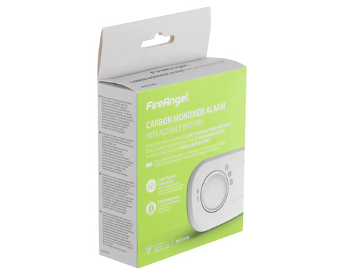 Verpakking van een koolmonoxidemelder met vervangbare batterij van FireAngel