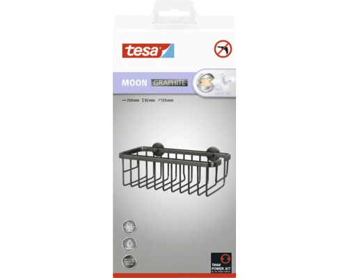 Tesa Moon Graphite douchebak voor wandmontage