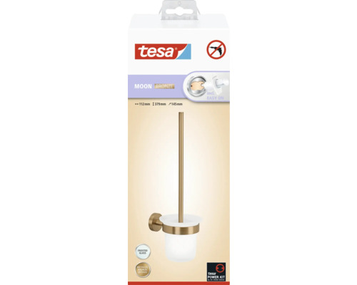 Tesa Moon toiletgarnituur brons met glazen houder