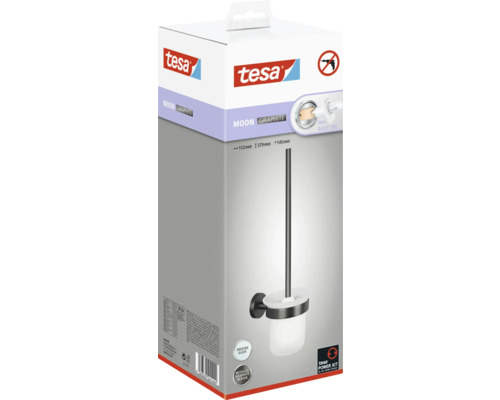 Tesa Moon Graphite toiletborstelgarnituur in originele verpakking