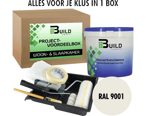 BUILD Project-voordeelbox Woon- & Slaapkamer extra dekkende muurverf RAL 9001 5 l