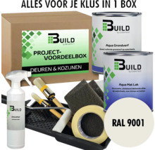 Build by Global Paint projectvoordeelbox voor deuren en kozijnen met verf, grondverf, ontvetter, kwasten, verfroller, schuurpads en tape