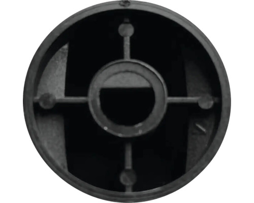 Binnenaanzicht van een ronde lampenkap van kunststof