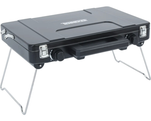 Draagbaar gasfornuis van Tenneker met twee branders en inklapbare poten