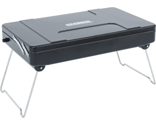 Draagbare houtskoolgrill met deksel en inklapbare poten