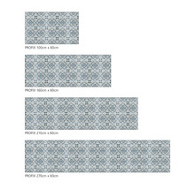 Afbeelding van PROFIX vloerbedekking in verschillende formaten met blauw-wit patroon