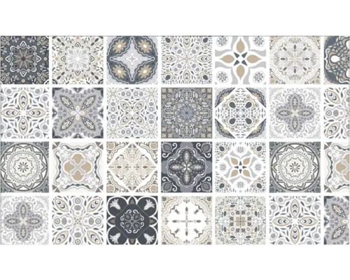 Tegelpatroon met bloem- en geometrische ornamenten