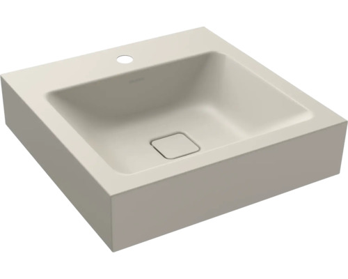 KALDEWEI Zwevende wasbak staal Cono warm grey 10 mat 50x50 cm Rechthoekige opzetwastafel voor de badkamer