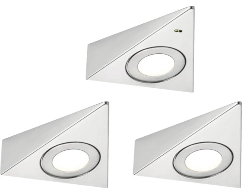 PAULMANN LED Onderbouwverlichting Trias met bewegingssensor warmwit staal geborsteld, 3 stuks