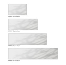 Verschillende formaten PROFIX panelen: 100 cm x 60 cm, 160 cm x 60 cm, 210 cm x 60 cm, 270 cm x 60 cm