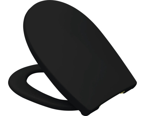 Zwarte toiletbril van duroplast