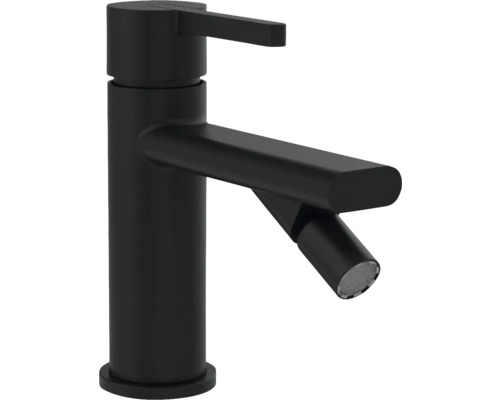 Zwarte wastafelmengkraan met bidetfunctie voor de badkamer