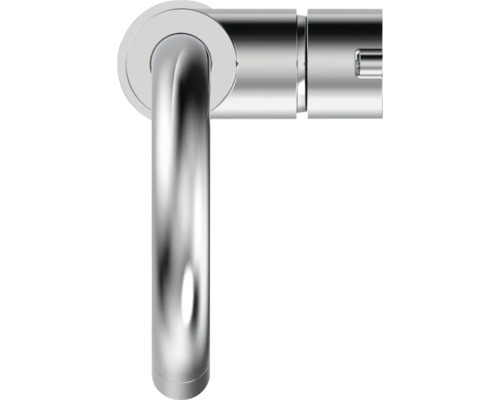 Detailopname van een verchroomde hoekstopkraan