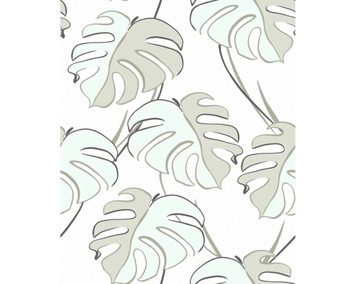MARBURG Vliesbehang 81607 Kylie bloemen taupe Behang met Monstera bladmotief