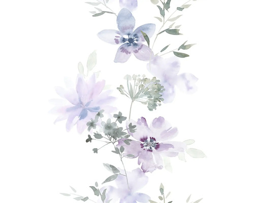 MARBURG Vliesbehang 81625 Kylie bloemen paars Aquarelillustratie van paarse bloemen en bladeren