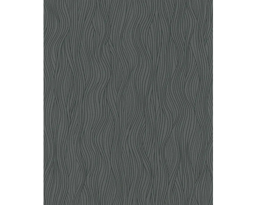 MARBURG Vliesbehang 82403 Kylie abstract antraciet Behang met golvend lijnenpatroon