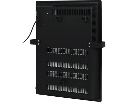 Achterkant van een elektrische radiator voor wandmontage met ventilatiesleuven