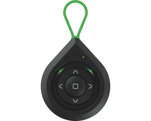 Zwarte afstandsbediening met groene lus