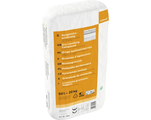 Zak Fermacell droge egalisatiekorrels, 50 liter tot 20 kilogram