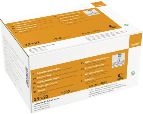 Schroevenpak 3,9 x 22 millimeter voor vloerconstructie