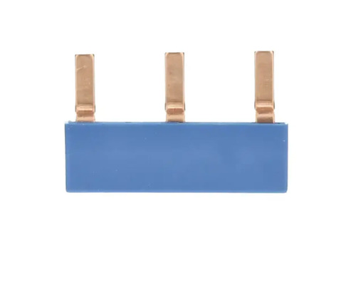 Blauwe kabelschoen met drie aansluitingen