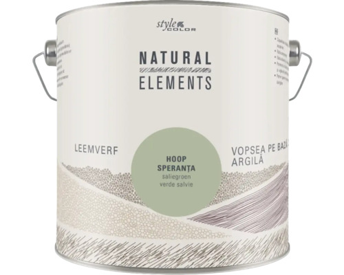 NATURAL ELEMENTS Leemverf "Hoop" saliegroen 2,5 l