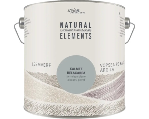 NATURAL ELEMENTS Leemverf "Kalmte" petroleumblauw 2,5 l