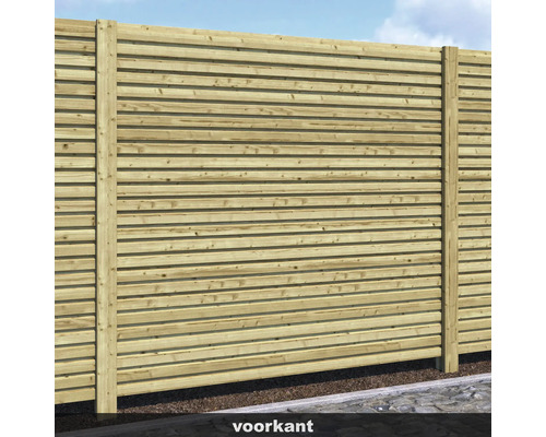 Houten schutting met horizontale planken voor de tuin