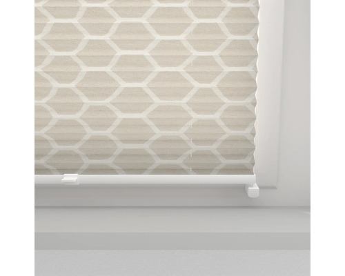 Honingraat plisségordijn met geometrisch patroon voor ramen