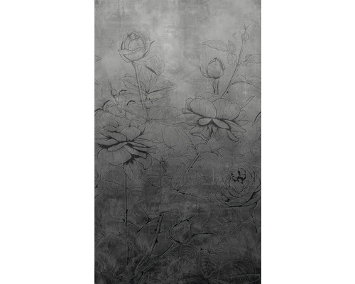 MARBURG Vliesbehang 81602 Jackie bloemen beton donkergrijs Behang met rozenmotief