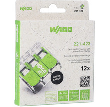 Wago 221-423 verbindingsklem met hendels Green Range, 12 stuks