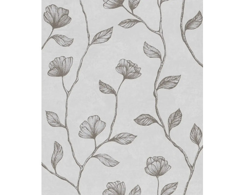 MARBURG Vliesbehang 34801 GZSZ bloemen grijs Behang met bloemen- en bladerdessin