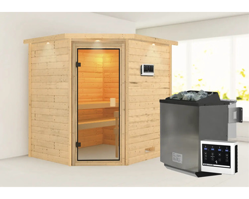 Sauna met saunakachel en bediening