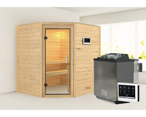 Sauna met saunakachel en bediening