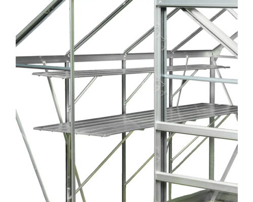 Metalen kweekkas met schappen