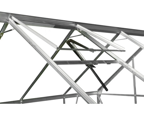 Gedetailleerd aanzicht van het kasraam met raamopener