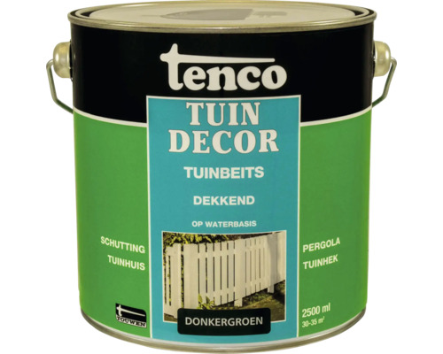 TENCO Tuindecor beits dekkend donkergroen 2,5 l Verfemmer met Tenco Tuin Decor tuinbeits voor buiten