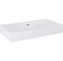 Rechthoekige wastafel van gegoten mineraal