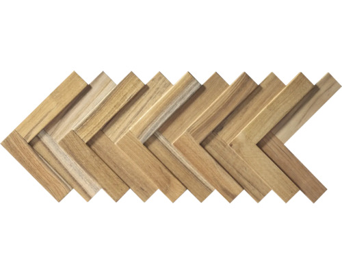 Houtmozaïektegel in visgraatmotief