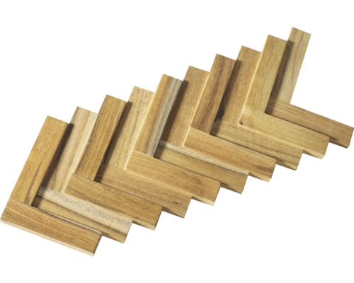 Houten mozaïektegel in visgraatmotief