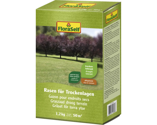 FLORASELF Graszaad droog terrein 1,2 kg 50 m² FloraSelf Graszaad droog terrein, verpakking van 1.2 kg