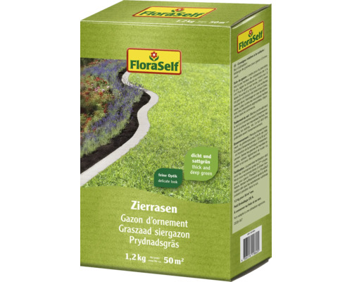 FLORASELF Graszaad siergazon 1,2 kg 50 m² FloraSelf siergazonverpakking, 1,2 kg voor 50 vierkante meter