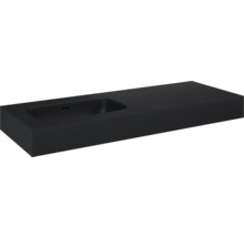 Wastafel van gegoten mineraal met rechthoekig bassin