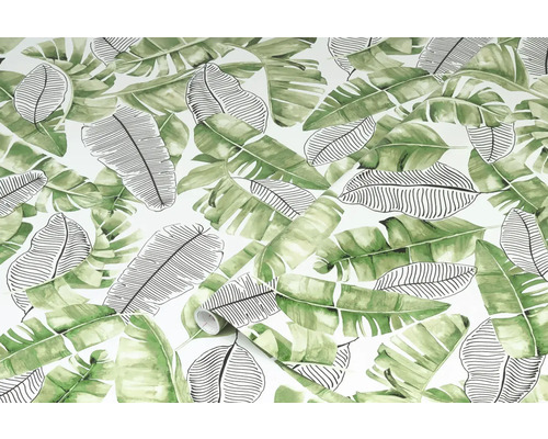 Behang met bananenbladmotief