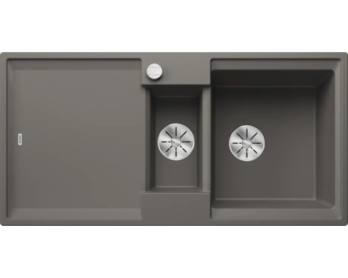 Spoelbak met afdruiprek en twee bassins