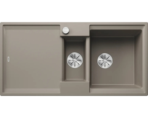 Keuken spoelbak met afdruiprek en twee wasbakken