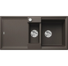 Silgranit spoelbak met afdruiprek en twee bakken